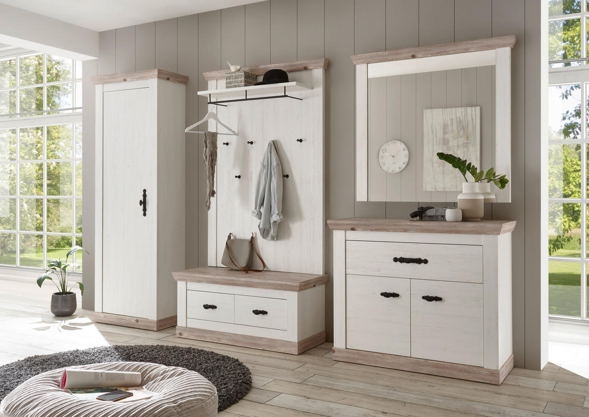 GARDEROBE 5-teilig  in 307/201/45 cm  - Hellbraun/Pinienfarben, Design, Holzwerkstoff (307/201/45cm) - MID.YOU