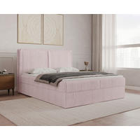 BOXBETT 180/200 cm,  in Pink, Bettkasten, Topper, H2 + H3 = mittel + fest  - Pink/Schwarz, MODERN, Holz/Kunststoff (180/200cm) - Livetastic