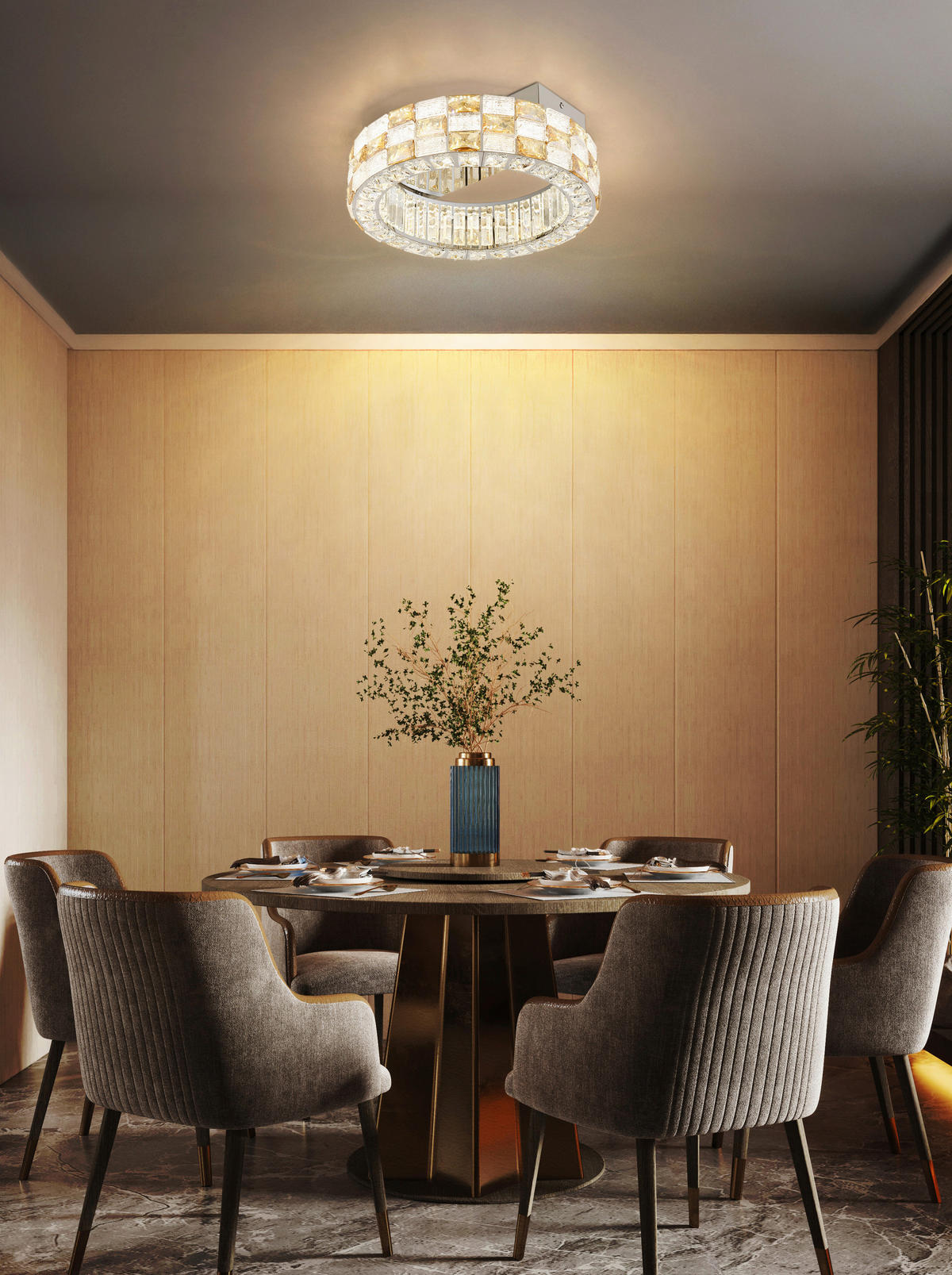 LED-DECKENLEUCHTE Lidia 40/14 cm  - Klar/Chromfarben, KONVENTIONELL, Glas/Metall (40/14cm) - Globo