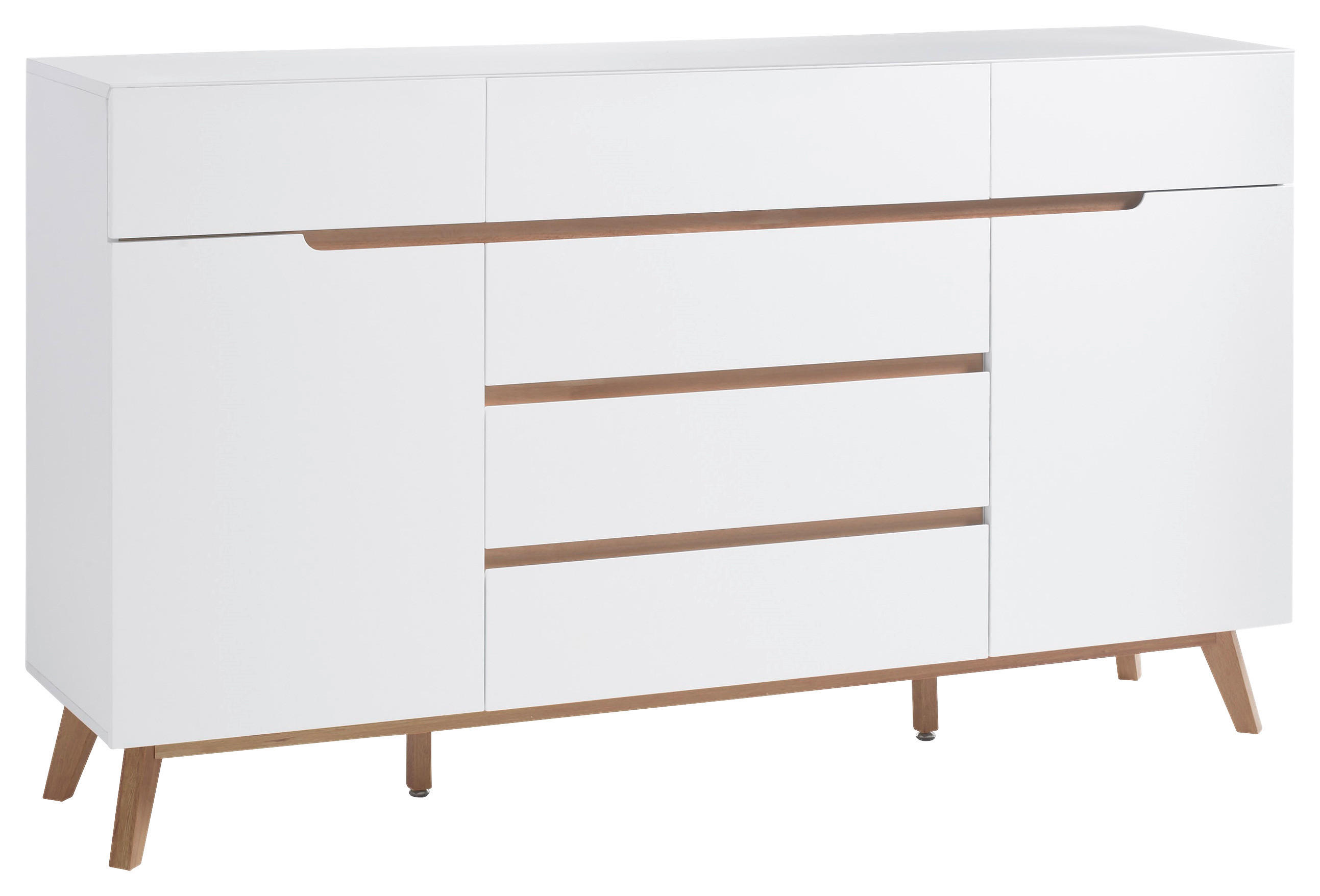 SIDEBOARD Cervo 169/101/40 cm 6 Schublade(n)  - Eichefarben/Weiß, Design, Holz/Holzwerkstoff (169/101/40cm)