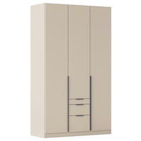 DREHTÜRENSCHRANK in Champagner  - Champagner/Grau, Modern, Holzwerkstoff/Metall (136/229/54cm) - Rauch Möbel