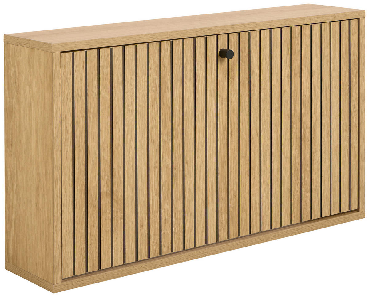 SCHUHKIPPER  in 71,6/43/17 cm  - Eichefarben/Schwarz, Design, Holz/Holzwerkstoff (71,6/43/17cm)