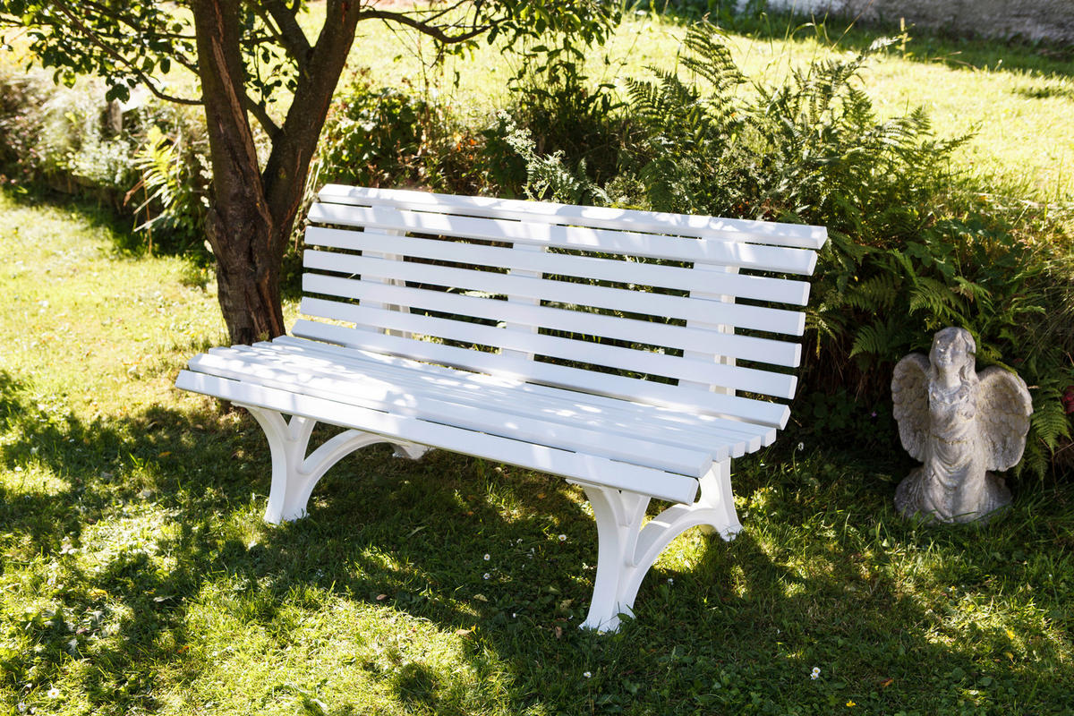 GARTENBANK 150/80/64 cm   - Weiß, Basics, Kunststoff (150/80/64cm) - Modante