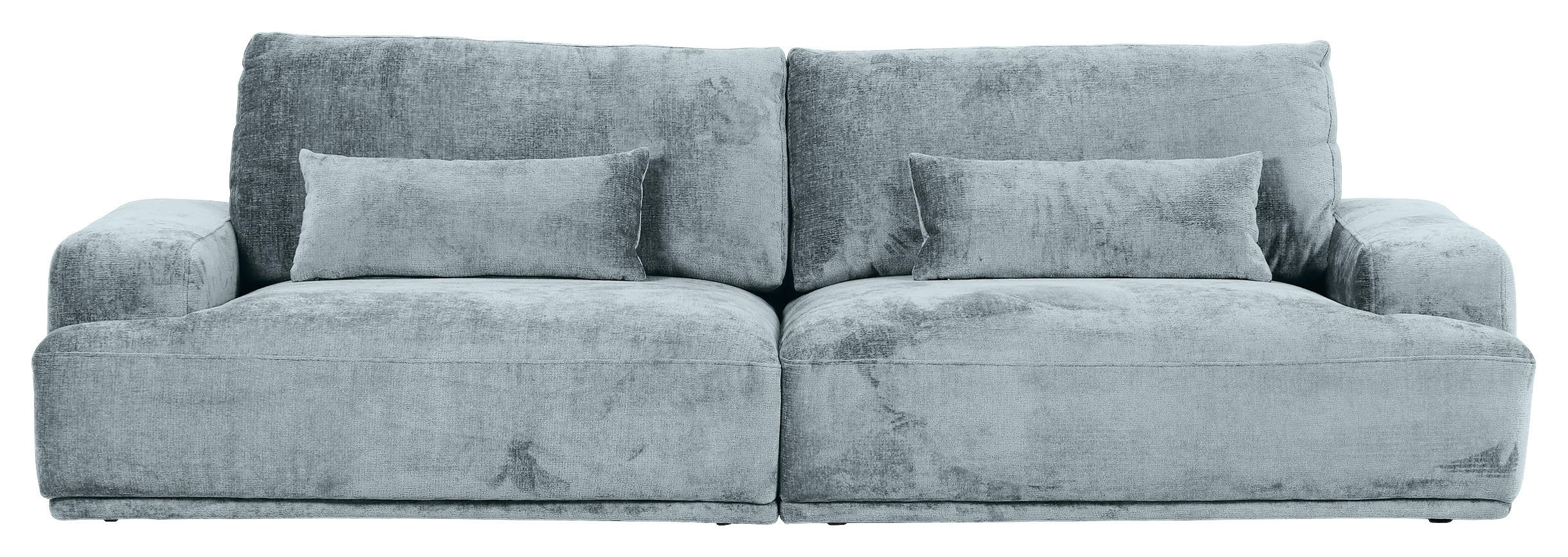 BIGSOFA in Chenille Hellblau  - Schwarz/Hellblau, KONVENTIONELL, Kunststoff/Textil (282/73/115cm) - MID.YOU