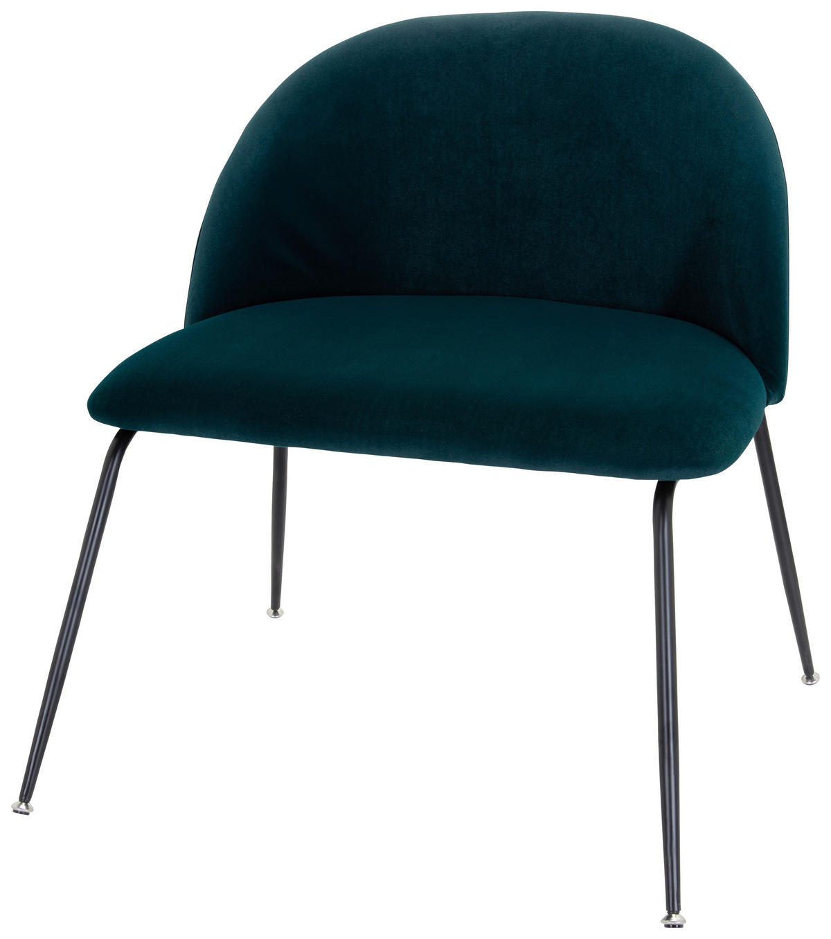 STUHL Samt Petrol  - Petrol/Schwarz, Basics, Textil/Metall (72/80/65cm) - MID.YOU