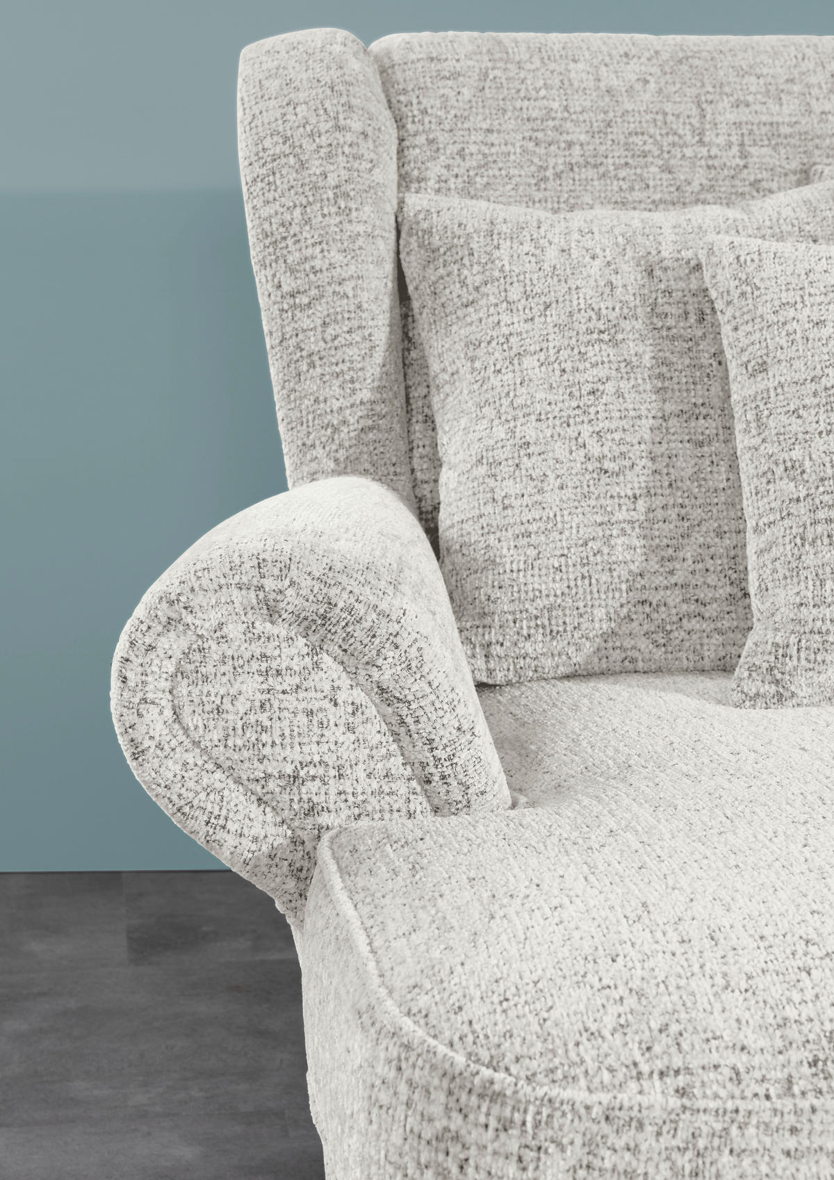 XXL-SESSEL in Chenille Beige  - Beige/Schwarz, Romantik / Landhaus, Textil/Metall (125/102/137cm) - Landscape