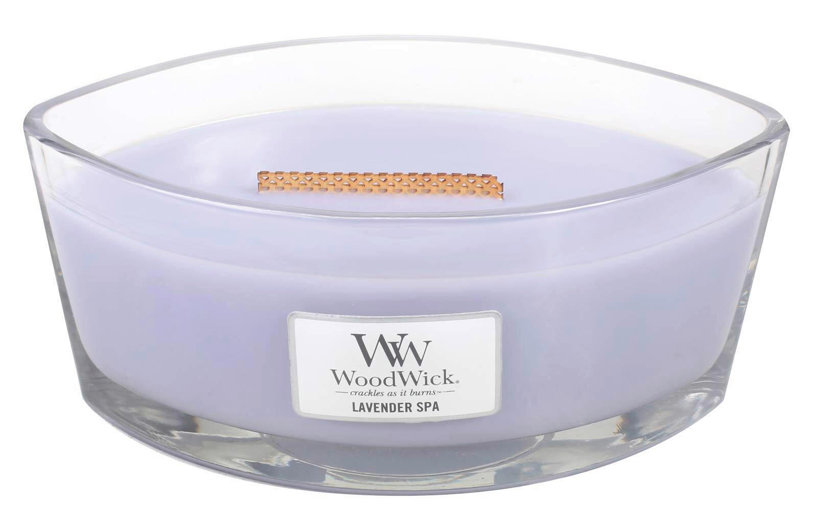 DIŠEČA SVEČA - vijolična, Basics, steklo/les (12/9/19cm) - WoodWick