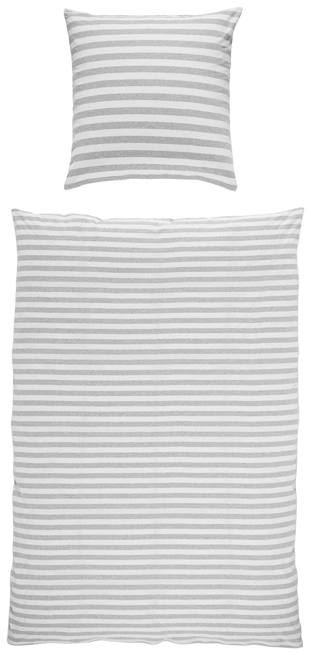 WENDEBETTWÄSCHE Jersey 155/220 cm  - Silberfarben, KONVENTIONELL, Textil (155/220cm) - Bio:Vio