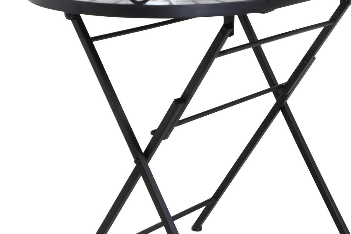 GARTENBEISTELLTISCH 67,5/41/60 cm Metall, Keramik  - Schwarz, KONVENTIONELL, Keramik/Metall (67,5/41/60cm) - Siena Garden