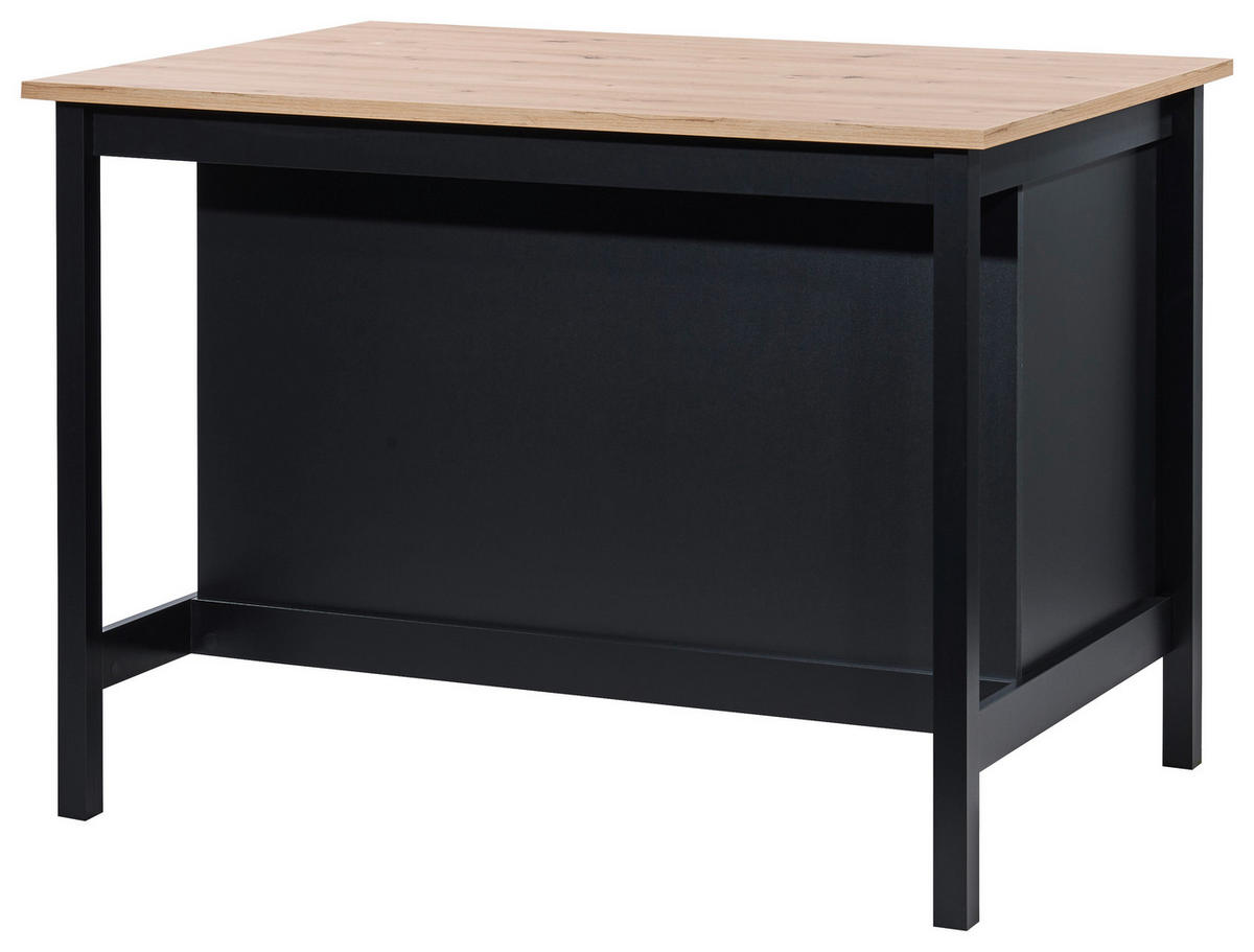 KÜCHENINSEL 123/90/90 cm  in Schwarz, Eiche Artisan  - Silberfarben/Schwarz, Basics, Holzwerkstoff/Kunststoff (123/90/90cm) - MID.YOU