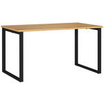SCHREIBTISCH 140/80/75 cm Braun, Schwarz, Eichefarben in verschiedenen Holz-Dekoren erhältlich, justierbare Füße  - Eichefarben/Schwarz, MODERN, Holzwerkstoff/Metall (140/80/75cm) - Novel