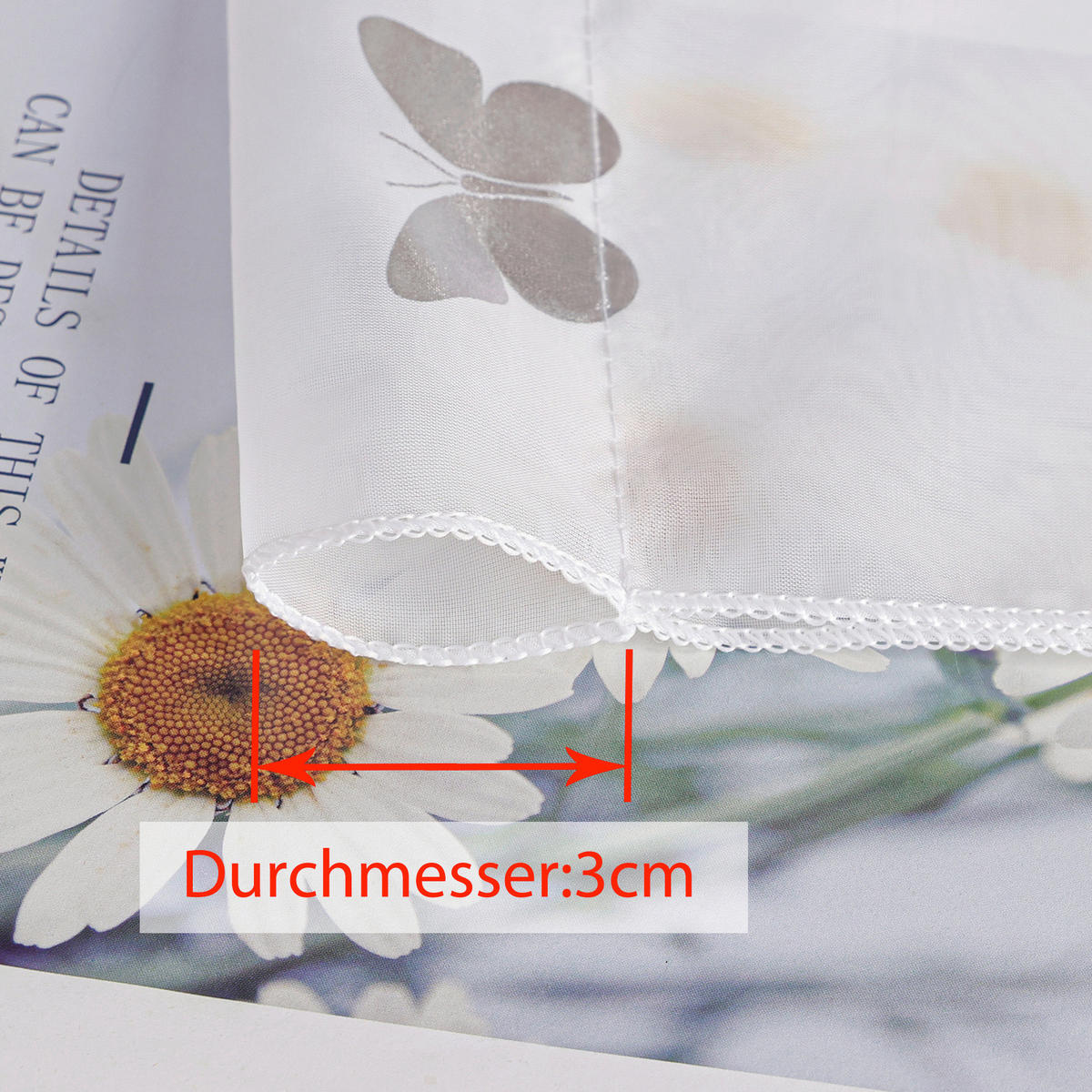 KURZGARDINE   40/90 cm   - Weiß Hochglanz/Silberfarben, Basics, Textil (40/90cm) - Joyswahl