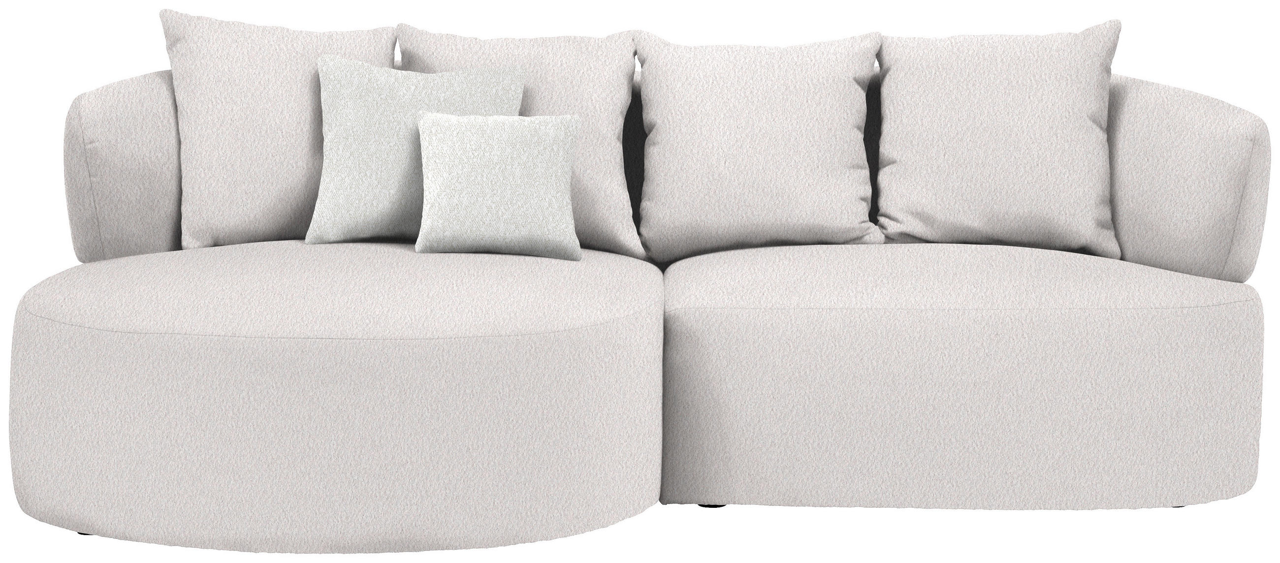 ECKSOFA in Bouclé Hellrosa  166/235 cm  - Sandfarben/Hellrosa, MODERN, Kunststoff/Textil (166/235cm) - Hom`in