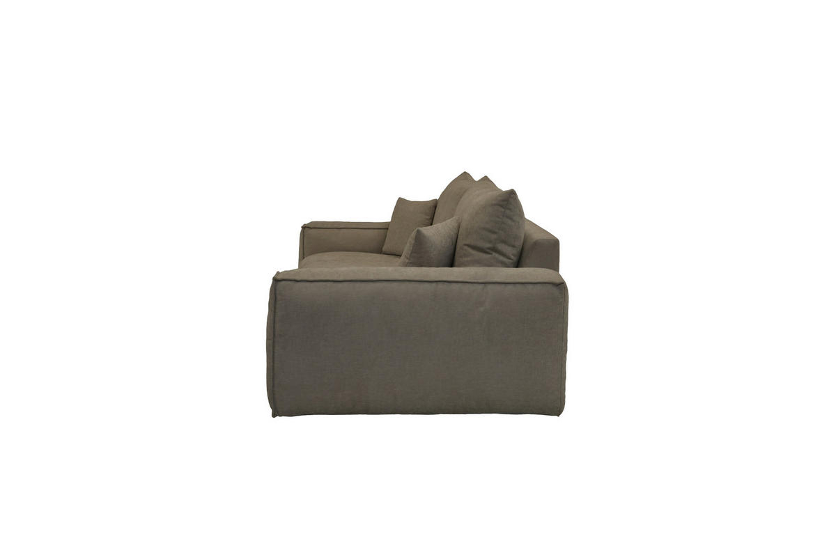 BIGSOFA Chenille Grau  - Schwarz/Grau, MODERN, Kunststoff/Textil (255/76/117cm) - Milino