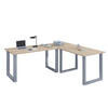 ECKSCHREIBTISCH 220/220/76 cm  in Silberfarben, Sonoma Eiche  - Silberfarben/Sonoma Eiche, Design, Holzwerkstoff/Metall (220/220/76cm) - MID.YOU