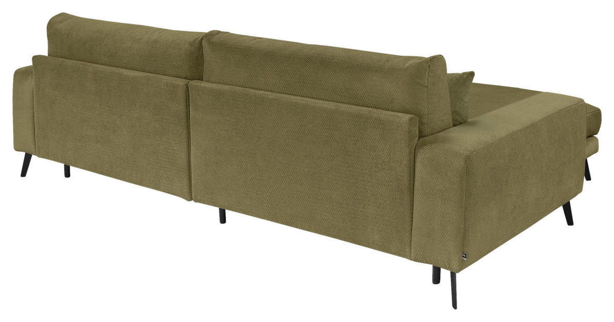 ECKSOFA Dunkelgrün Webstoff  - Dunkelgrün/Schwarz, KONVENTIONELL, Textil/Metall (196/269cm) - SetOne by Musterring