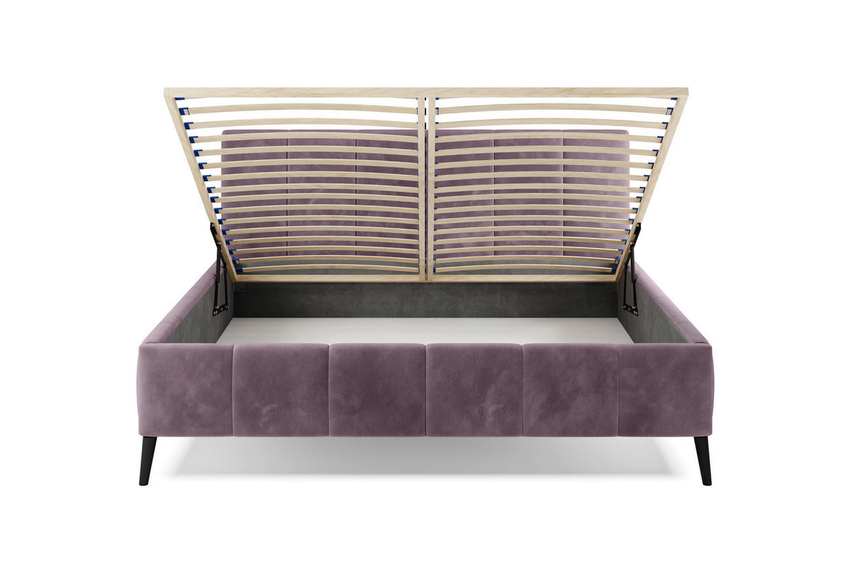 PAT TAPIȚAT  in lila  - lila/culoare natur, Modern, lemn/textil (180/200cm) - Xora