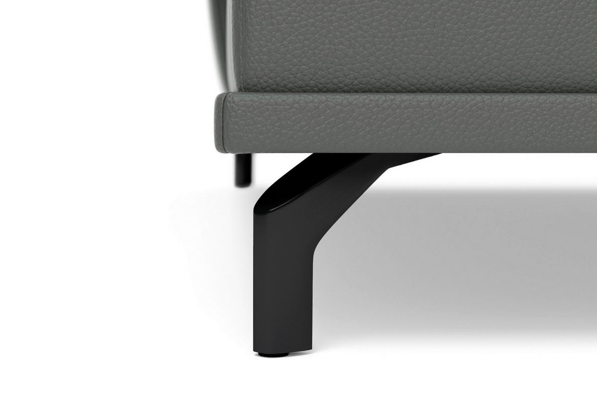 ROHOVÁ SEDAČKA, koža, antracitová - čierna/antracitová, Basics, kov/koža (176/301cm) - Sit & More