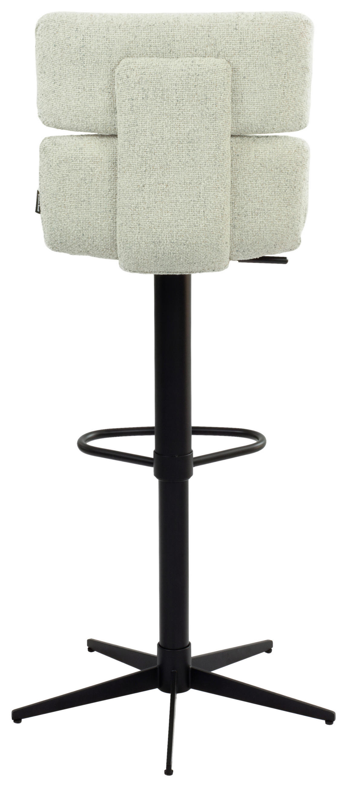 BARHOCKER Webstoff Schwarz, Beige Eisen Lederauswahl, Stoffauswahl, Wippfunktion, Sitzfläche 360° drehbar  - Beige/Schwarz, Design, Textil/Metall (42/99-117/50cm) - Dieter Knoll