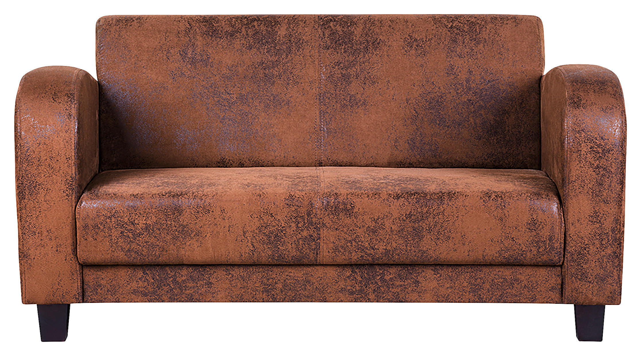 2-SITZER-SOFA in Lederlook Braun - Dunkelbraun/Braun, Design, Textil (152/80/89cm) - Livetastic