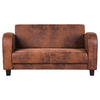 2-SITZER-SOFA in Lederlook Braun  - Dunkelbraun/Braun, Design, Textil (152/80/89cm) - Livetastic