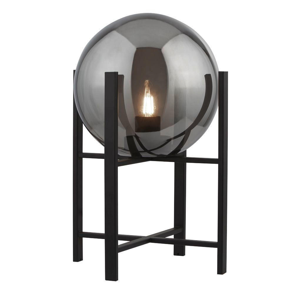 TISCHLEUCHTE Amsterdam 28/43 cm   - Schwarz, MODERN, Glas/Metall (28/43cm) - Searchlight