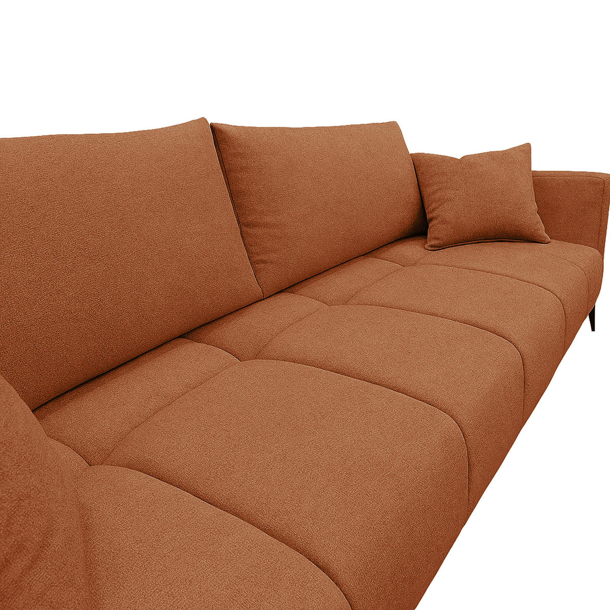 SCHLAFSOFA GRANDE in Chenille Rot  - Rot/Schwarz, Design, Textil/Metall (238/83/98cm) - MID.YOU