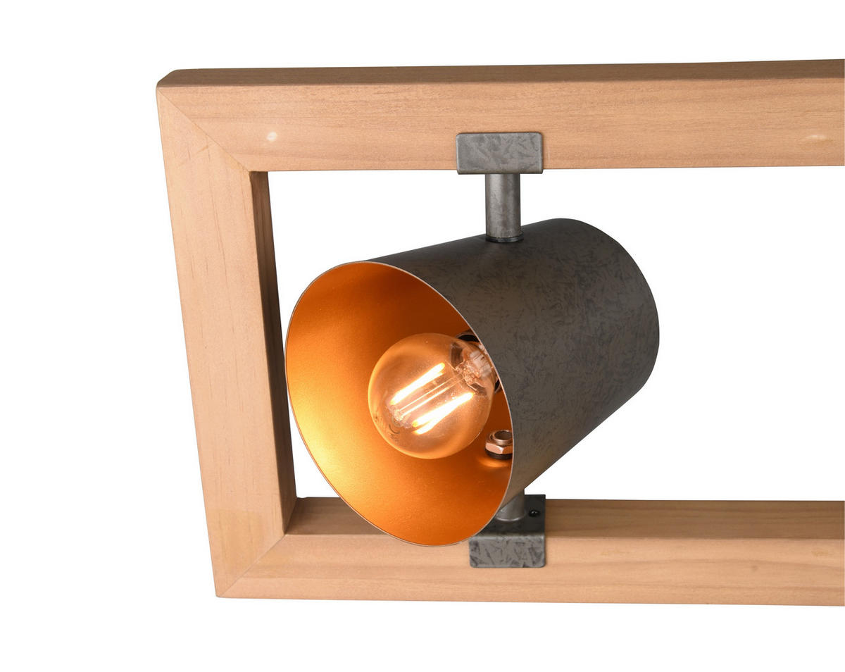 HÄNGLAMPA BELL 100/150/21 cm  - nickelfärgad, Natur, metall/trä (100/150/21cm) - Trio Leuchten