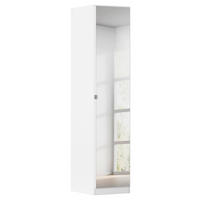 DREHTÜRENSCHRANK 47/210/54 cm,  in Weiß, 1 Tür(en)  - Alufarben/Weiß, KONVENTIONELL, Glas/Holzwerkstoff (47/210/54cm) - home24