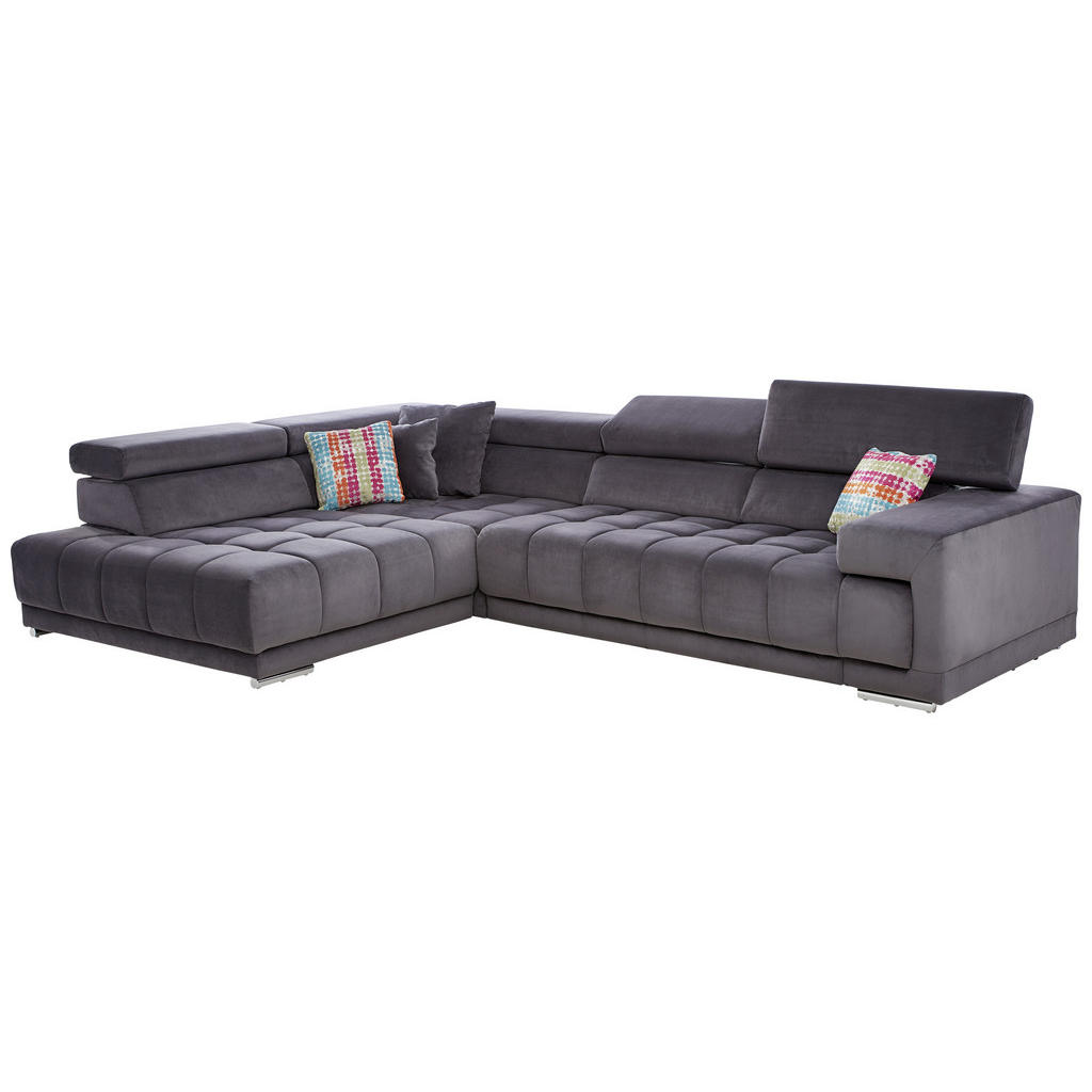 Thumbnail - Beldomo Speed Ecksofa, Anthrazit, Textil, 4-5-Sitzer, Ottomane links, L-Form, 326x222 cm, Goldenes M, Typenauswahl, Stof...
