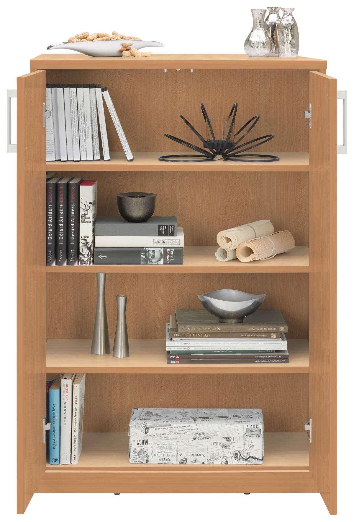 KOMMODE  in 72/110/36 cm  - Silberfarben/Buchefarben, Basics, Holzwerkstoff (72/110/36cm) - Xora
