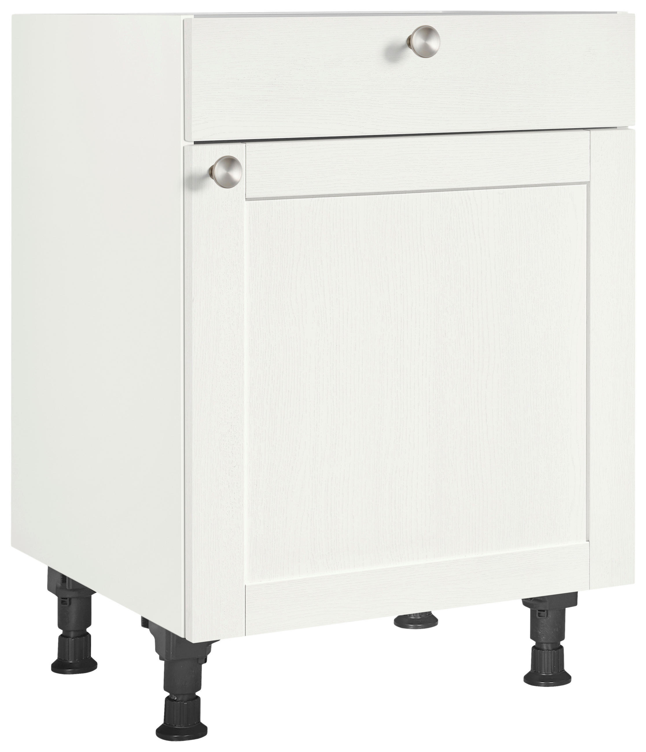 SCHUBKASTENUNTERSCHRANK 60/87/56 cm  in Weiß  - Edelstahlfarben/Weiß, MODERN, Holzwerkstoff/Metall (60/87/56cm) - Nobilia
