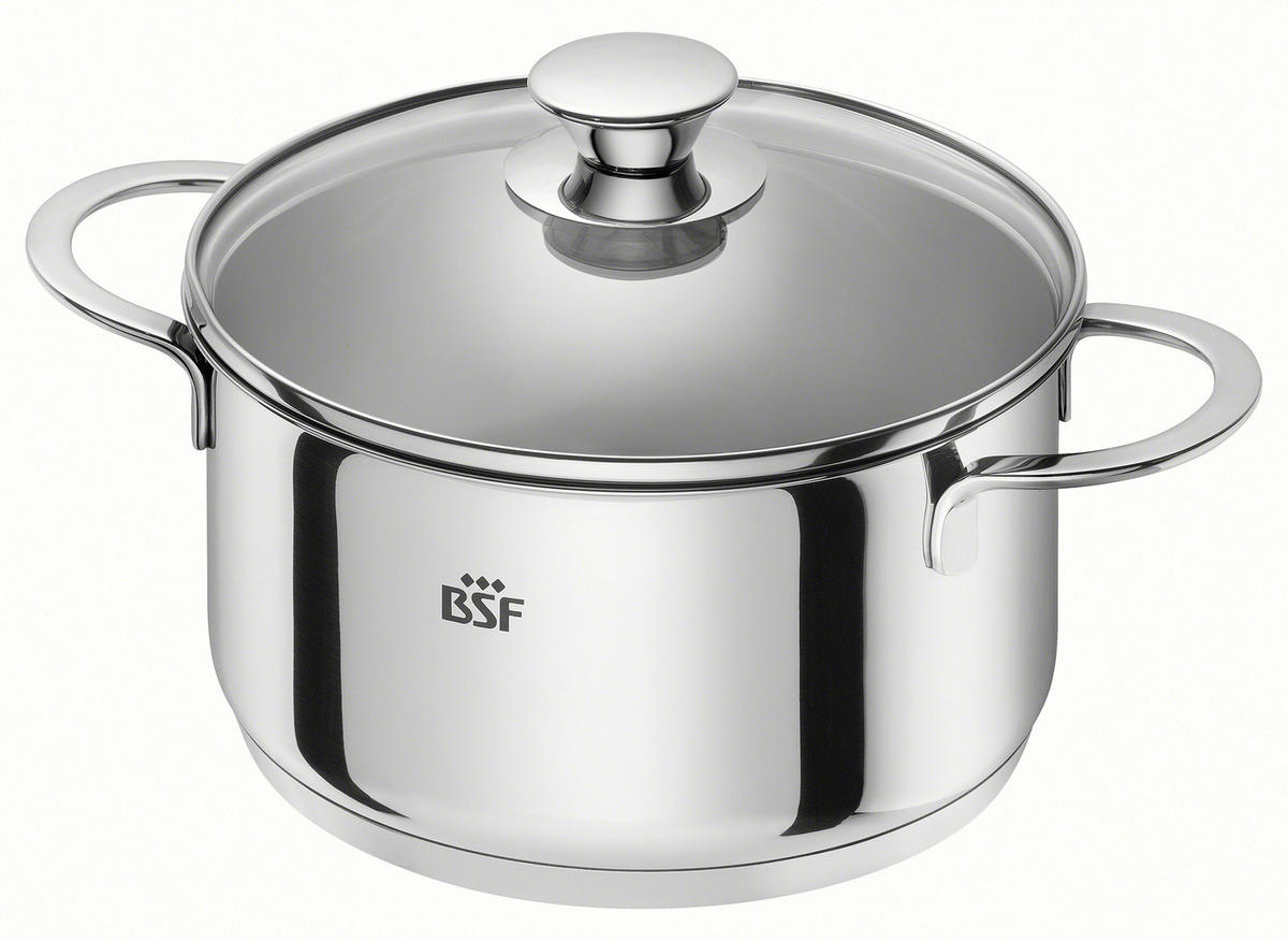 BRATENTOPF BSF BORDEAUX 3,0 L  - Silberfarben, Trend, Glas (20cm) - BSF