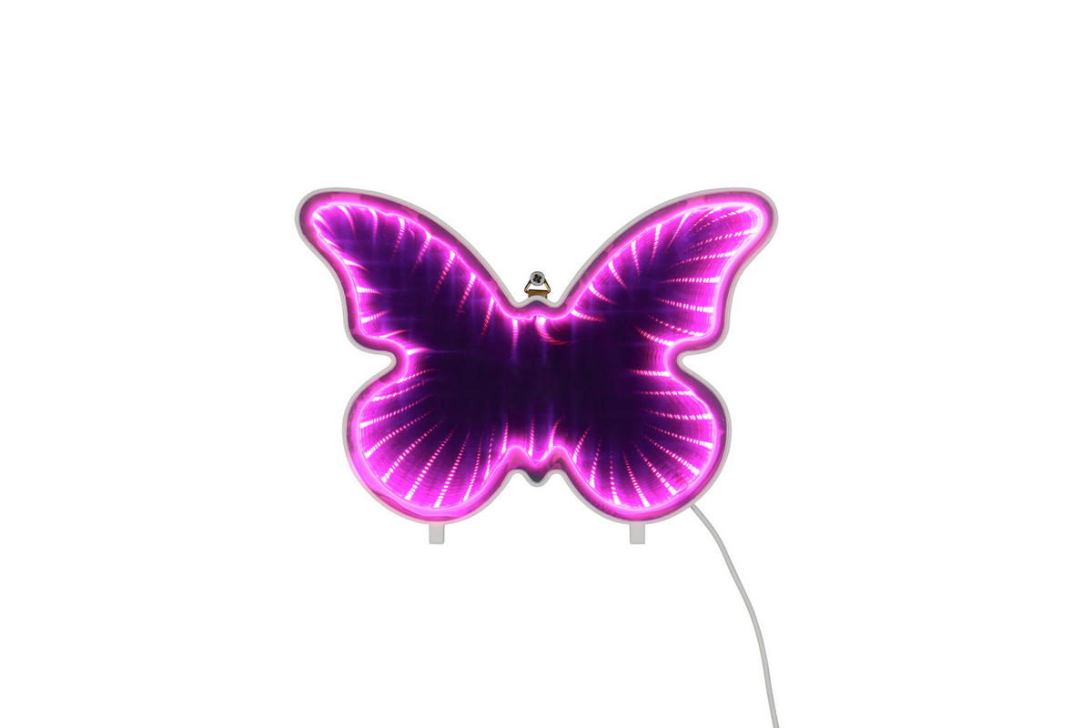 LED-WANDLEUCHTE Papillon 27/26/6 cm   - Transparent/Weiß, LIFESTYLE, Kunststoff (27/26/6cm)