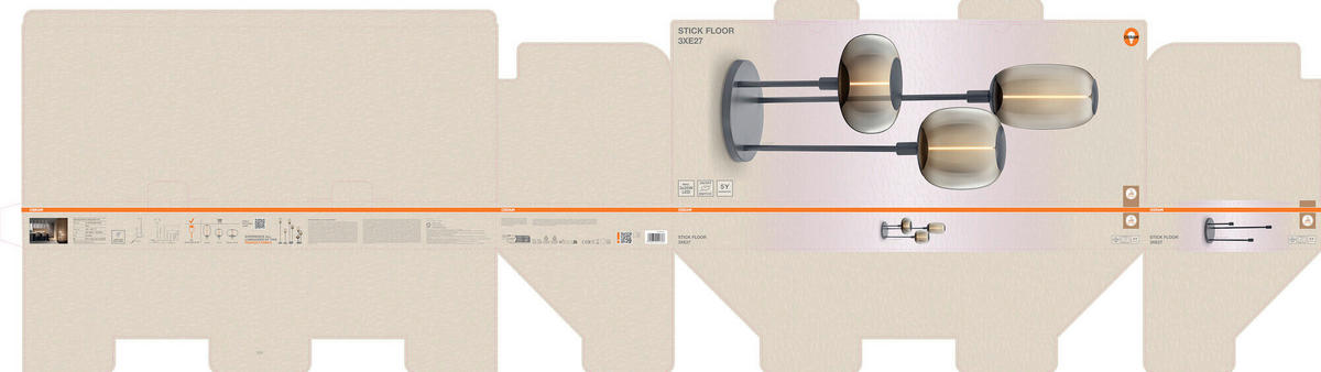 TISCHLEUCHTE 32/78 cm   - Dunkelgrau, Basics, Metall (32/78cm) - Osram