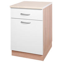 KUHINJSKA SPODNJA OMARICA - bela/hrast sonoma, Design, kovina/leseni material (60/83/55cm) - Boxxx