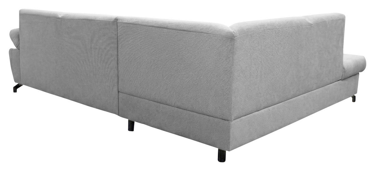 ECKSOFA CORA in Chenille Hellgrau  198/261 cm  - Hellgrau/Schwarz, Design, Textil/Metall (198/261cm) - MID.YOU