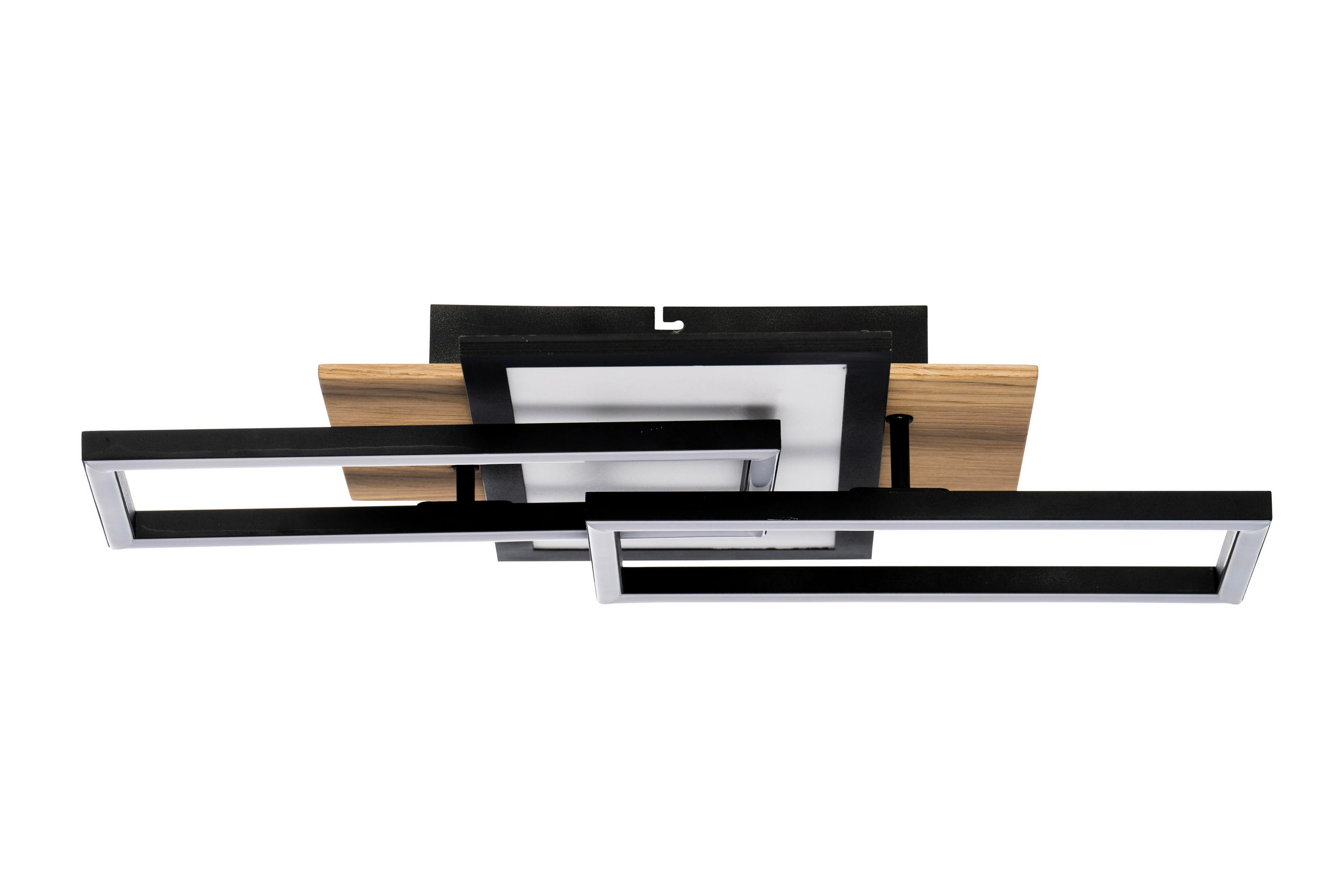 LED-DECKENLEUCHTE    35/56/10 cm  - Schwarz/Naturfarben, Trend, Holz/Kunststoff (35/56/10cm) - Novel