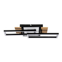 LED-DECKENLEUCHTE    35/56/10 cm  - Schwarz/Naturfarben, Trend, Holz/Kunststoff (35/56/10cm) - Novel