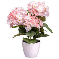 KUNSTPFLANZE Hortensie 32 cm  - Rosa/Grün, Design, Kunststoff (32cm) - P & B