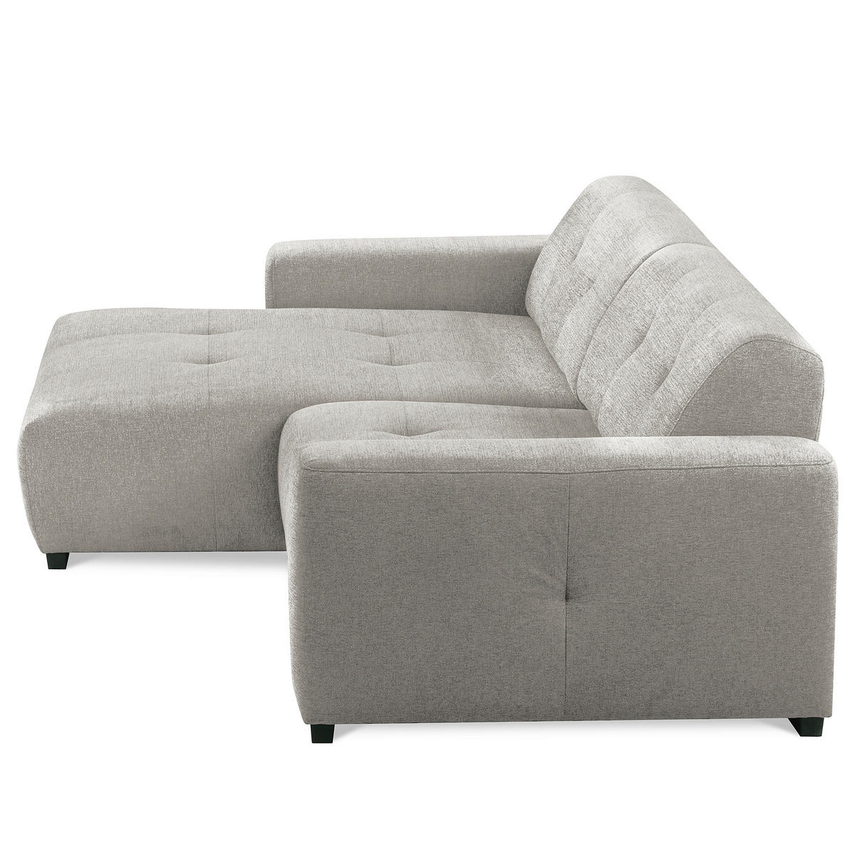 ECKSOFA AUSTIN Hellgrau Flachgewebe Sitztiefenverstellung  - Hellgrau/Schwarz, Design, Kunststoff/Textil (169/286cm) - Livetastic