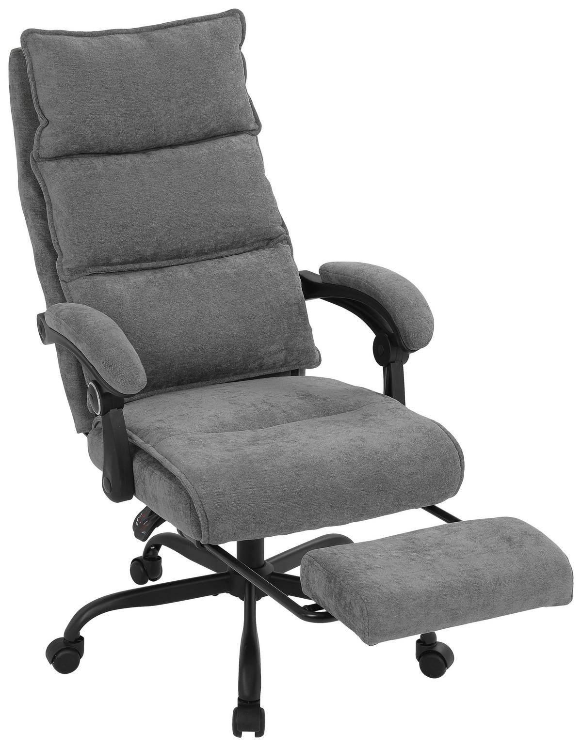 DREHSTUHL  in Chenille Grau  - Schwarz/Grau, Lifestyle, Holz/Kunststoff (66/112-120/62cm) - MID.YOU