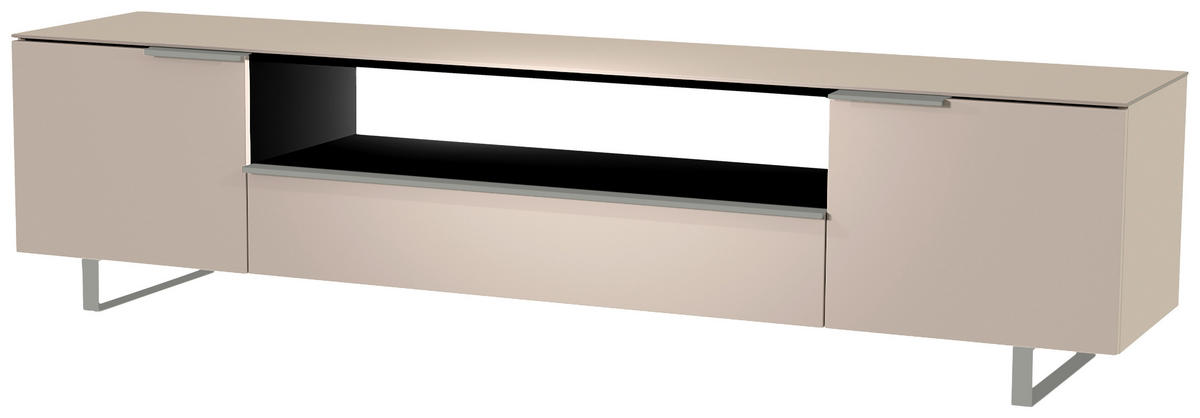 LOWBOARD Alufarben, Sandfarben  210/51/45 cm  - Sandfarben/Alufarben, Design, Glas/Holzwerkstoff (210/51/45cm) - Moderano