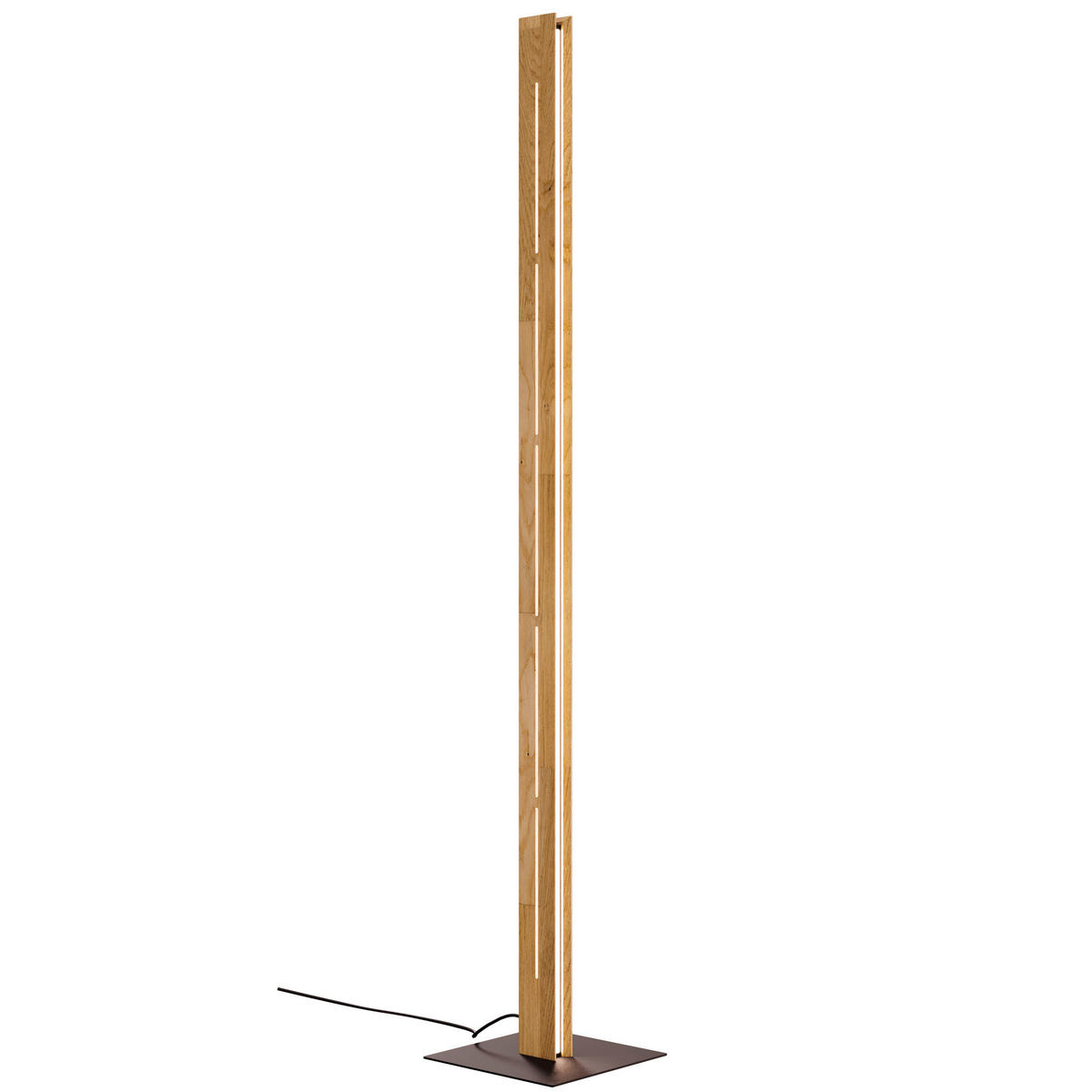 LED-STEHLEUCHTE Mexico Horizon 24/150 cm  - Eichefarben/Schwarz, Natur, Holz/Metall (24/150cm)