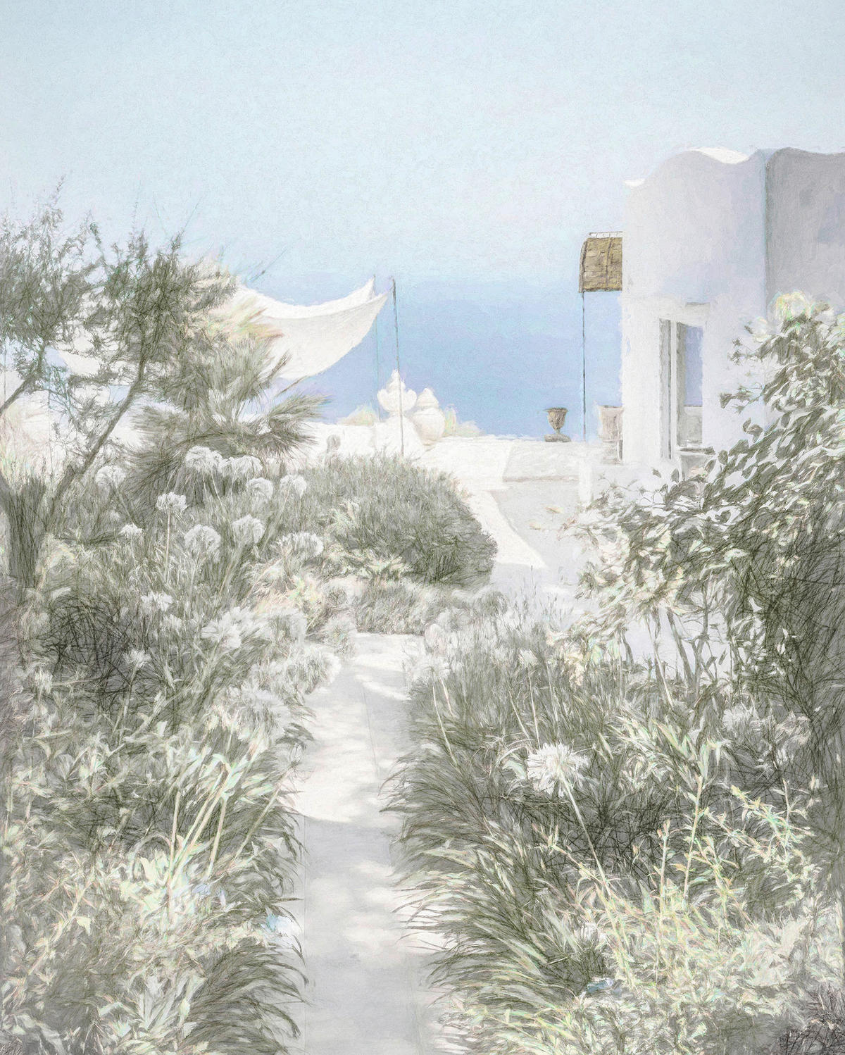 VLIESTAPETE  - Blau/Weiß, Basics (200/250cm) - Xora