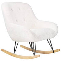 GUNGSTOL i teddy tyg vit  - vit/svart, Design, metall/trä (75/88/105cm) - MID.YOU