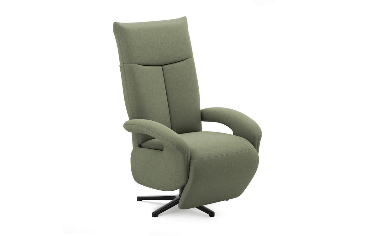 RELAXSESSEL in Flachgewebe Olivgrün  - Schwarz/Olivgrün, MODERN, Textil/Metall (74/112/82cm) - Sit & More
