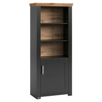 REGAL Graphitfarben, Eiche Artisan  - Graphitfarben/Eiche Artisan, Design, Holzwerkstoff/Metall (74,5/174,6/42,2cm) - SetOne by Musterring