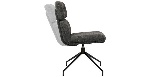 STUHL  in Eisen Webstoff Metall, Textil  - Dunkelgrau/Schwarz, Design, Textil/Metall (50/92/64,5cm) - Dieter Knoll