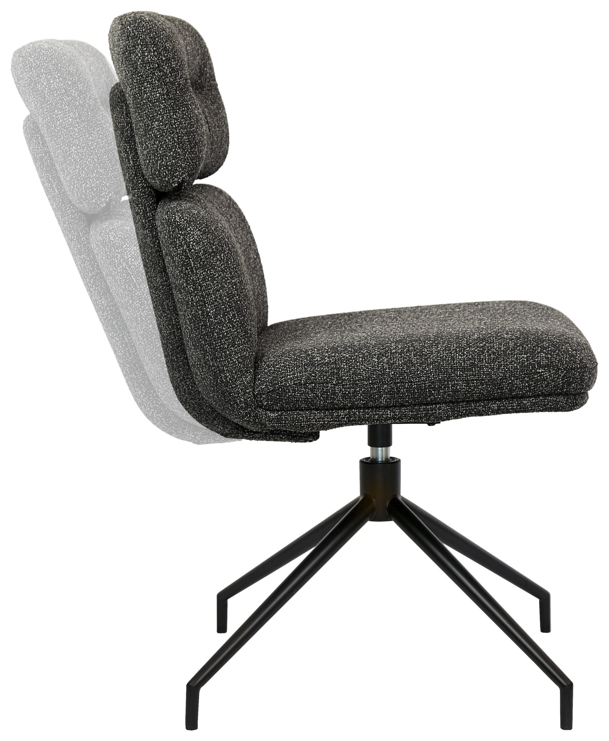 STUHL Eisen Webstoff  - Dunkelgrau/Schwarz, Design, Textil/Metall (50/92/64,5cm) - Dieter Knoll